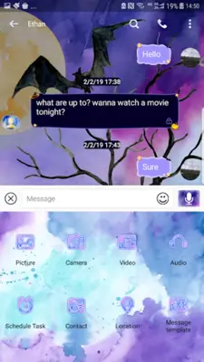 Watercolor Halloween skin for Next SMS android App screenshot 0